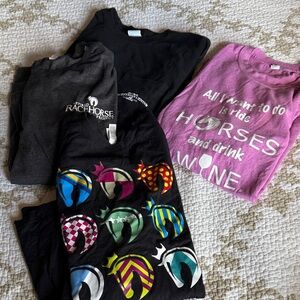 Lot of 4 plus bag! Horse girl tees.